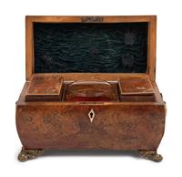 An English Burlwood Tea Caddy