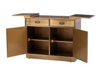 A Mastercraft Brass and Burlwood Bar Cabinet