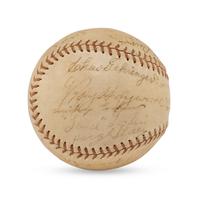 A 1935 World Series Champions Detroit Tigers Team Signed Autograph Baseball Featuring Hank Greenberg, Charles Gehringer, Goose Goslin and Mickey Cochrane (Beckett Authentication Services Letter of Authenticity)