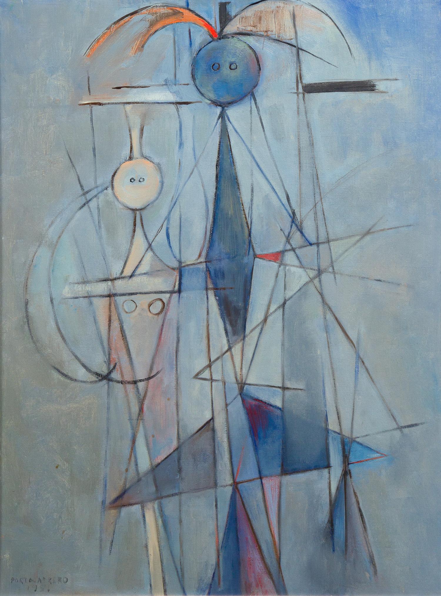 Rene Portocarrero, (Cuban, 1912-1985), Figura en Azul, 1951