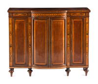A George III Rosewood and Polychrome Decorated Side Cabinet