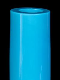 A Chinese Opaque Blue Glass Bottle Vase
