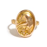 ART NOUVEAU, YELLOW GOLD AND DIAMOND RING