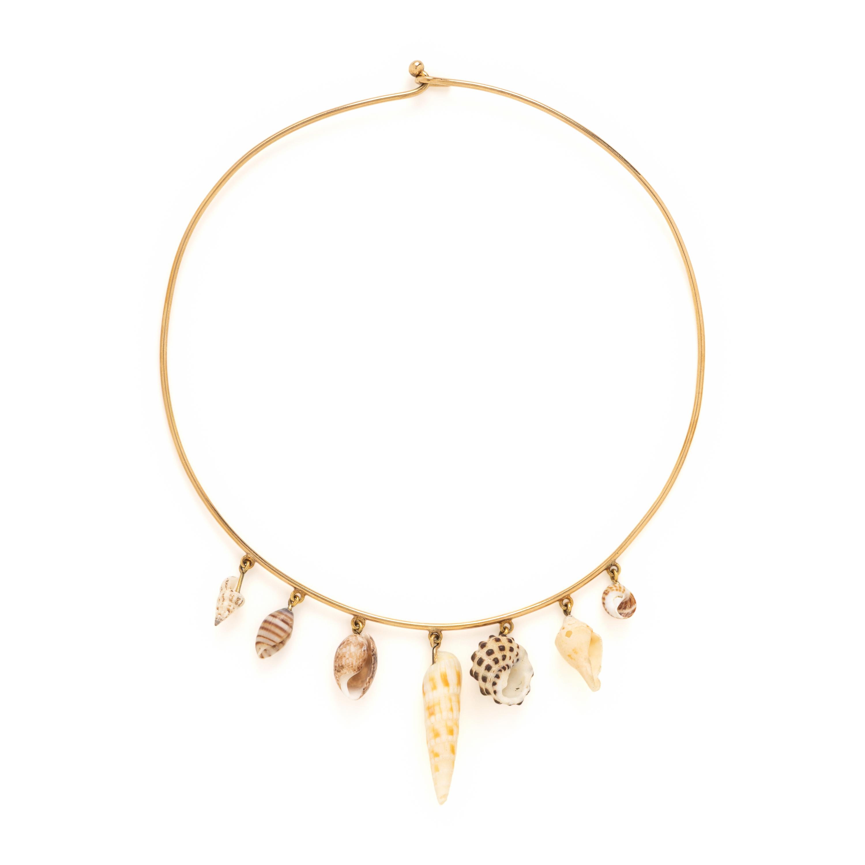 Yellow Gold and Shell Necklace