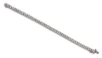 A White Gold and Diamond Line Bracelet, 14.70 dwts.