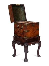 A Regency Brass Mounted Mahogany Cellarette
