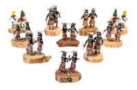 A Group of Ten Hopi Kachina Figural Groups Height of tallest 2 inches. — Bess Yanez