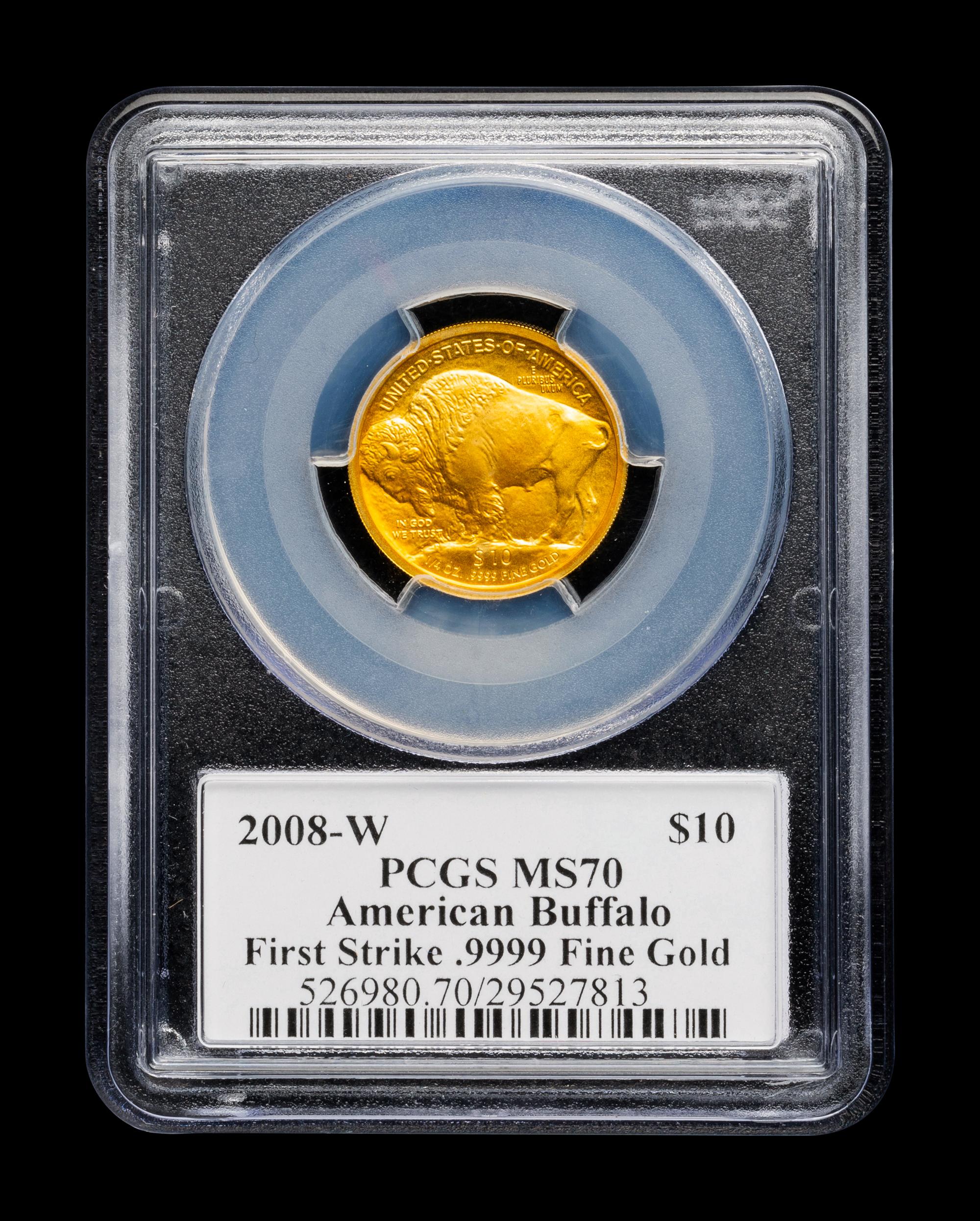 A 2008-W American Buffalo-First Strike $10 Gold Coin (PCGS MS70)