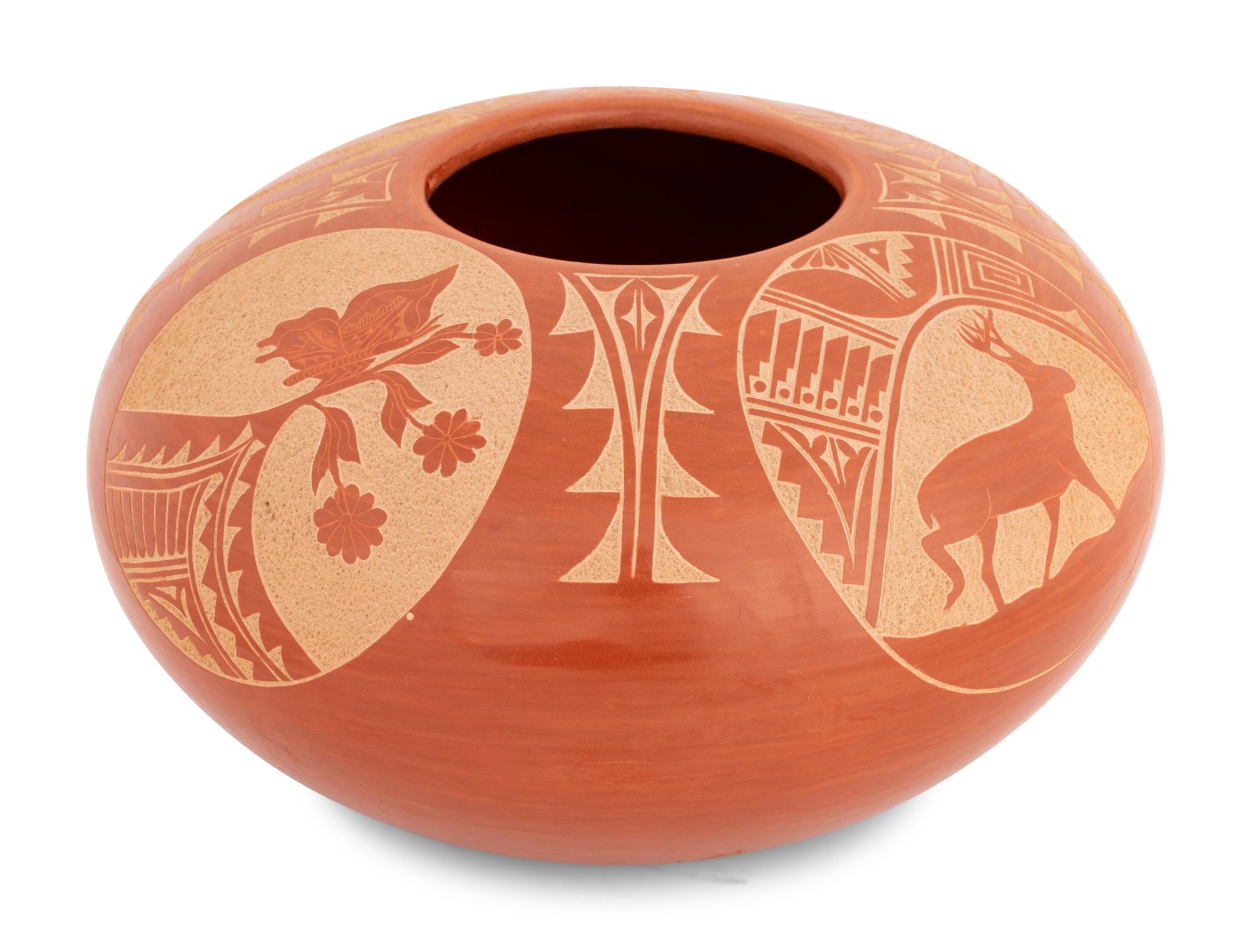 Sgraffito Pottery Redware Bowl