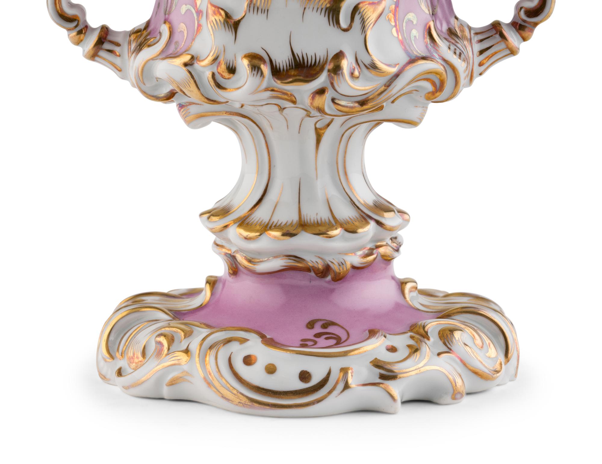 A Czech Parcel Gilt Porcelain Urn