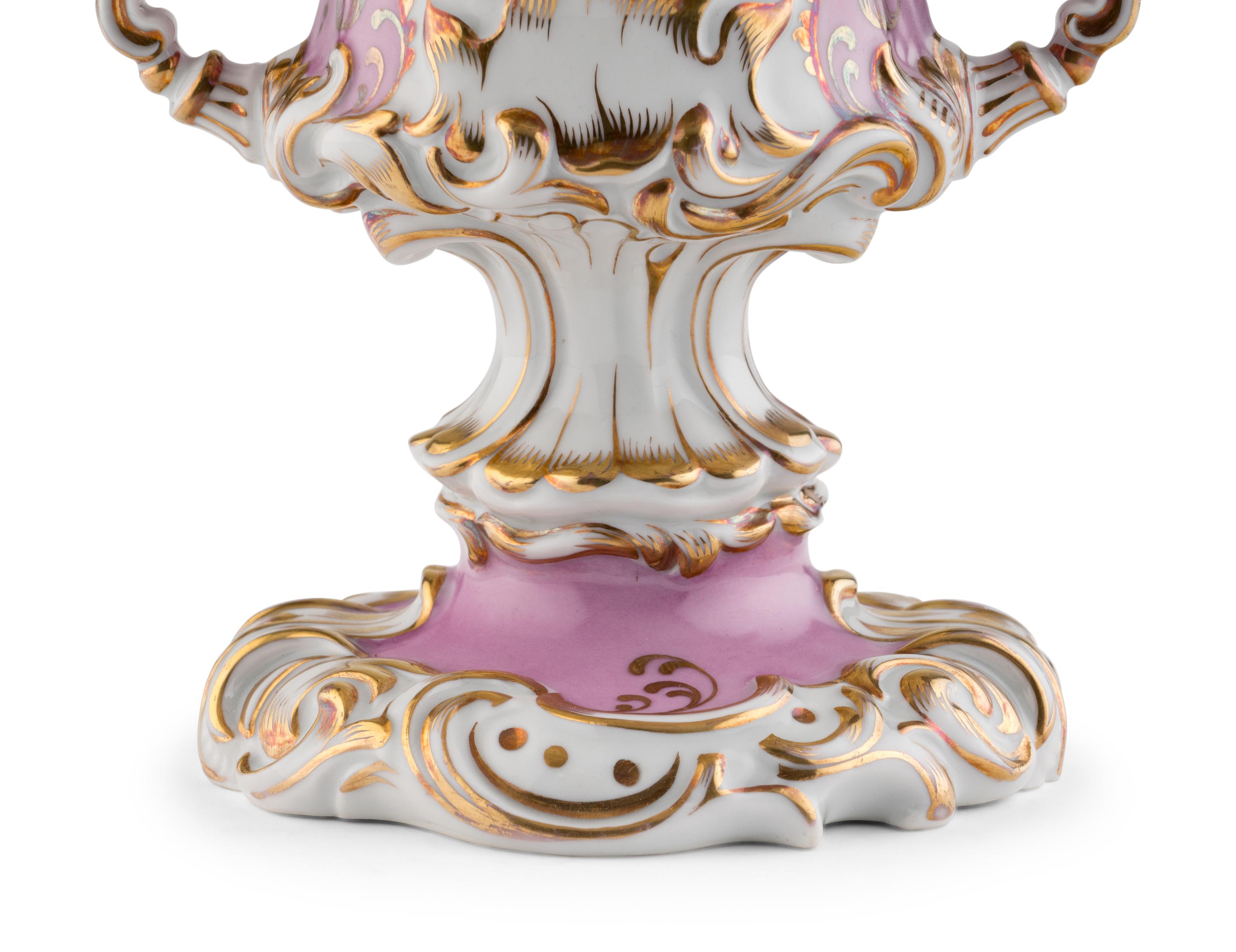 A Czech Parcel Gilt Porcelain Urn