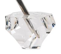 A Steuben Glass, Sterling Silver and 18 Karat Gold Excalibur Sculpture