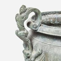 An Italian bronze royal marriage urn bearing the combined arms of the House of Savoy and France 17th century