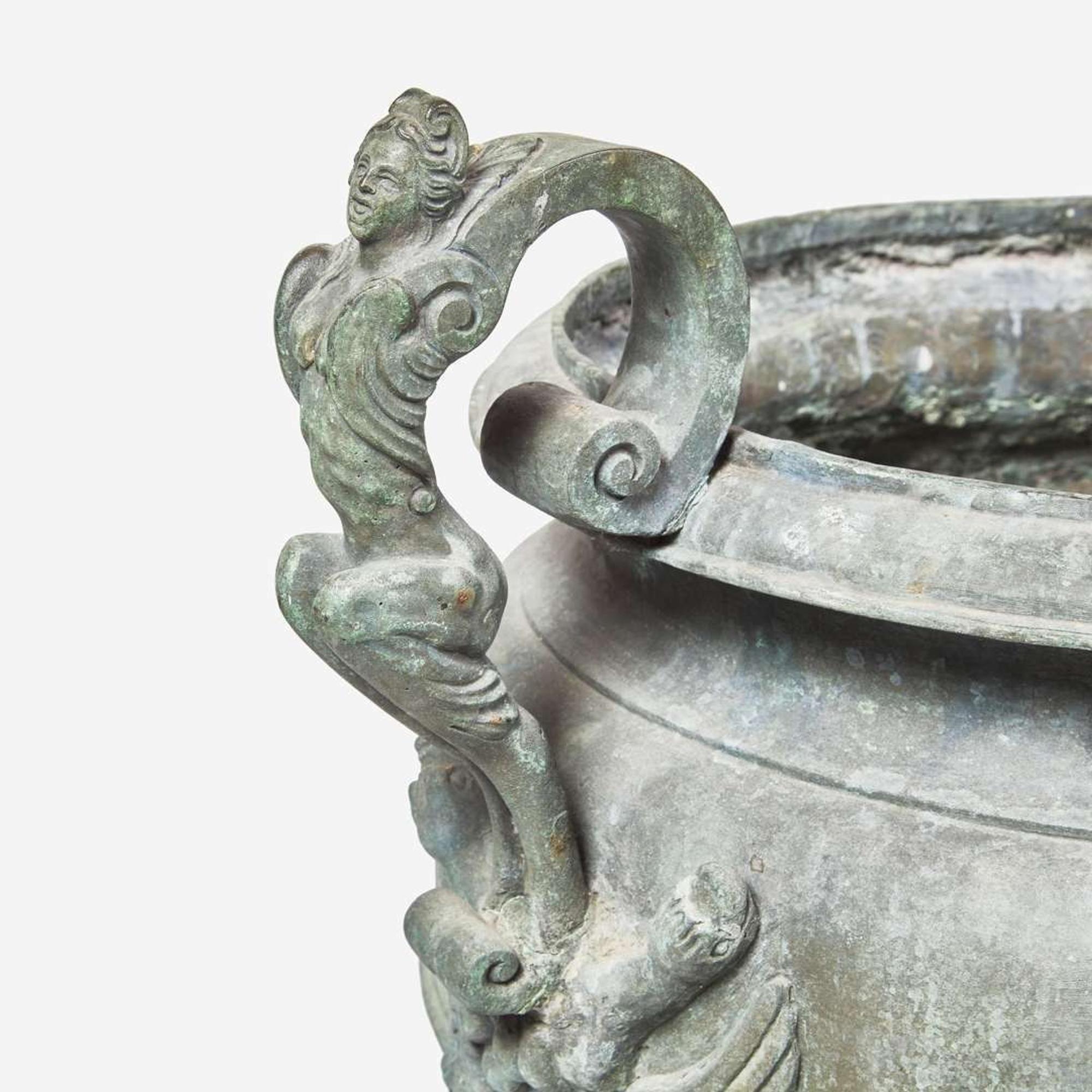 An Italian bronze royal marriage urn bearing the combined arms of the House of Savoy and France 17th century