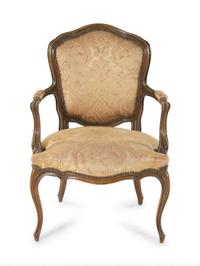 A Louis XV Style Walnut Fauteuil