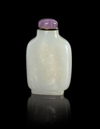 A Carved White Jade Snuff Bottle — 18TH/19TH CENTURY
