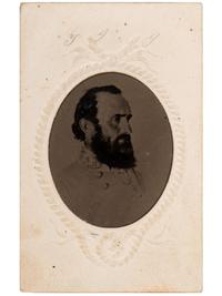 [JACKSON, THOMAS "STONEWALL" (1824-1863)]. Tintype copy of the last portrait of Stonewall Jackson. N.p., ca 1863.