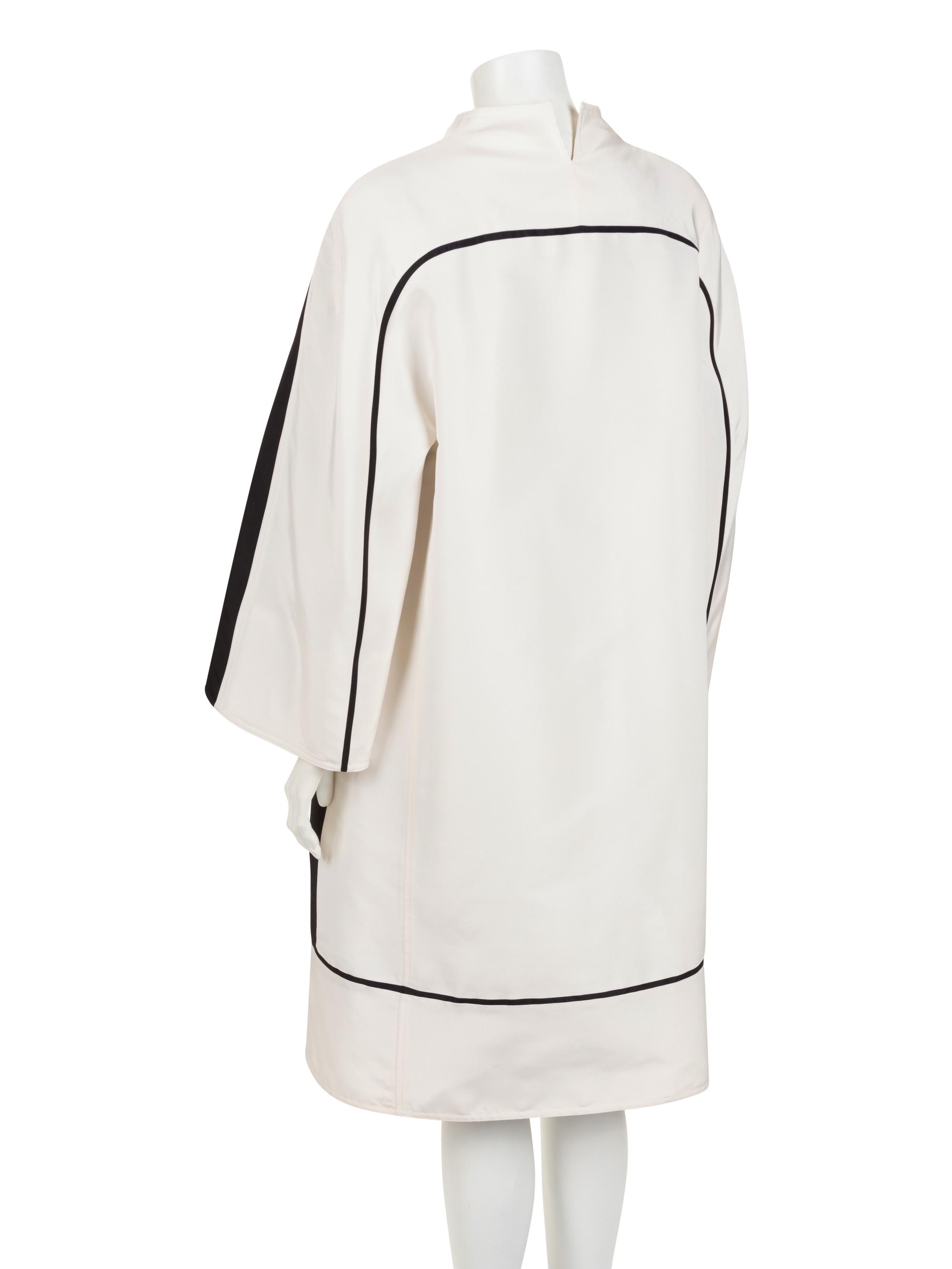 Ralph Rucci Silk Taffeta Color Block Mod Coat
