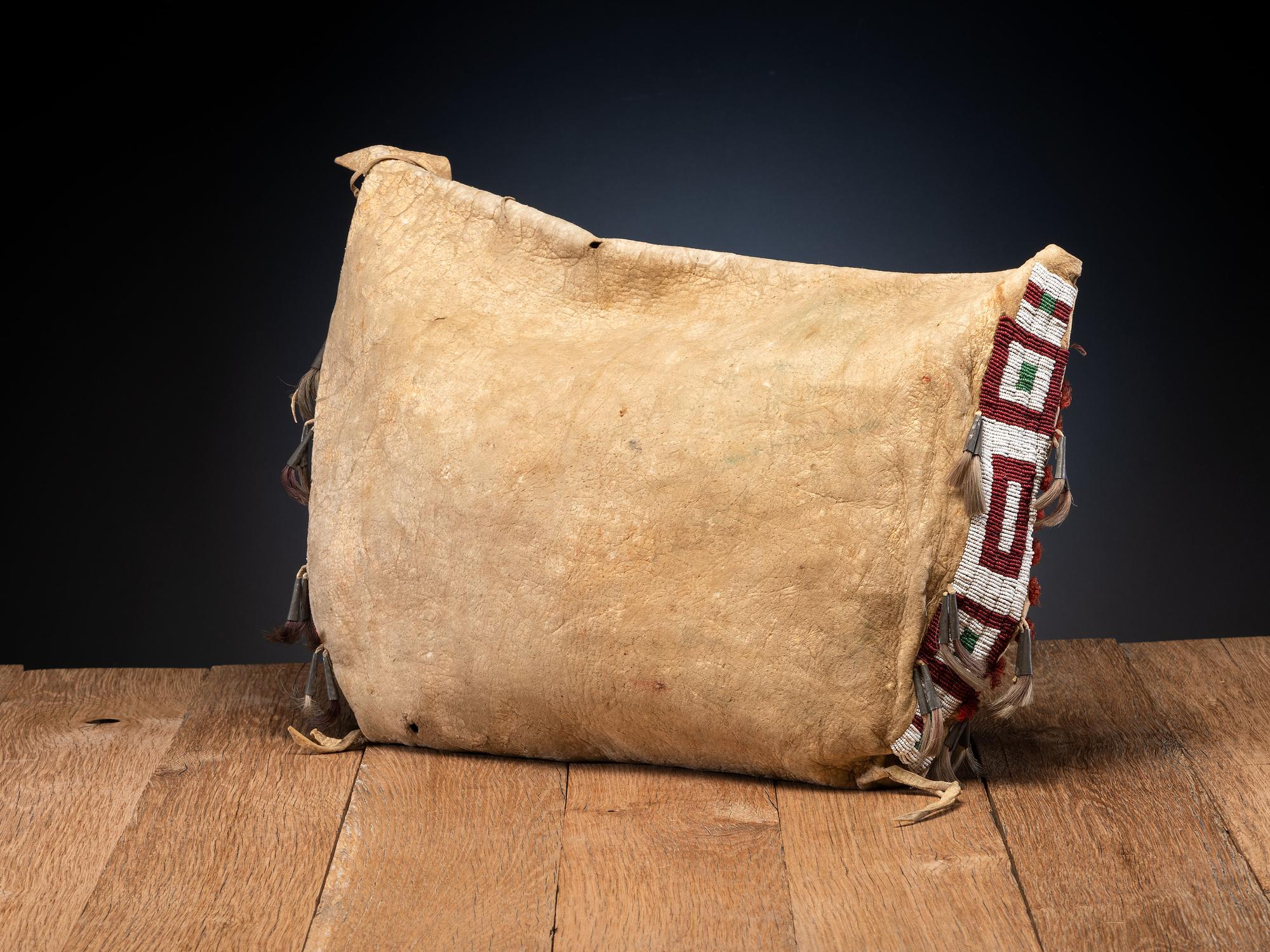 Sioux Beaded and Quilled Hide Possible Bag