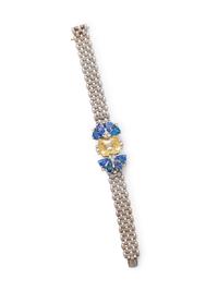 MULTICOLOR UNHEATED CEYLON SAPPHIRE AND DIAMOND BRACELET