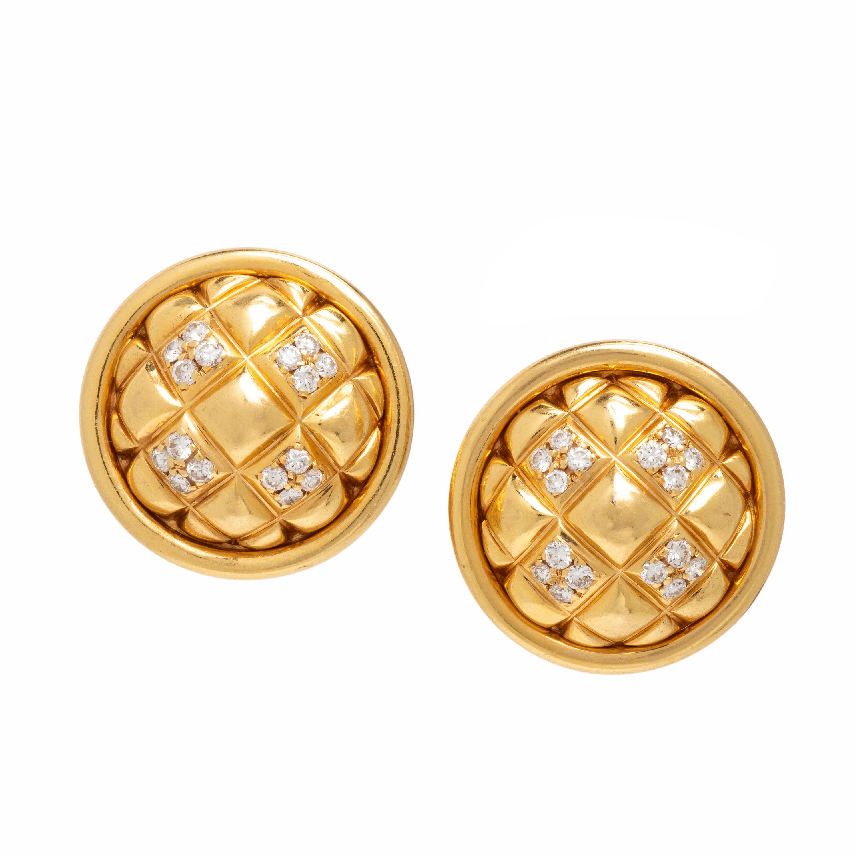 Chaumet, Diamond and Yellow Gold Earrings