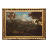 Jan Frans van Bloemen (Flemish, 1662-1749) — Figures in an Italianate Landscape , c. 1725