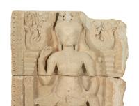 A Khmer Greystone Stele of an Aspara Dancer — 19th Century
