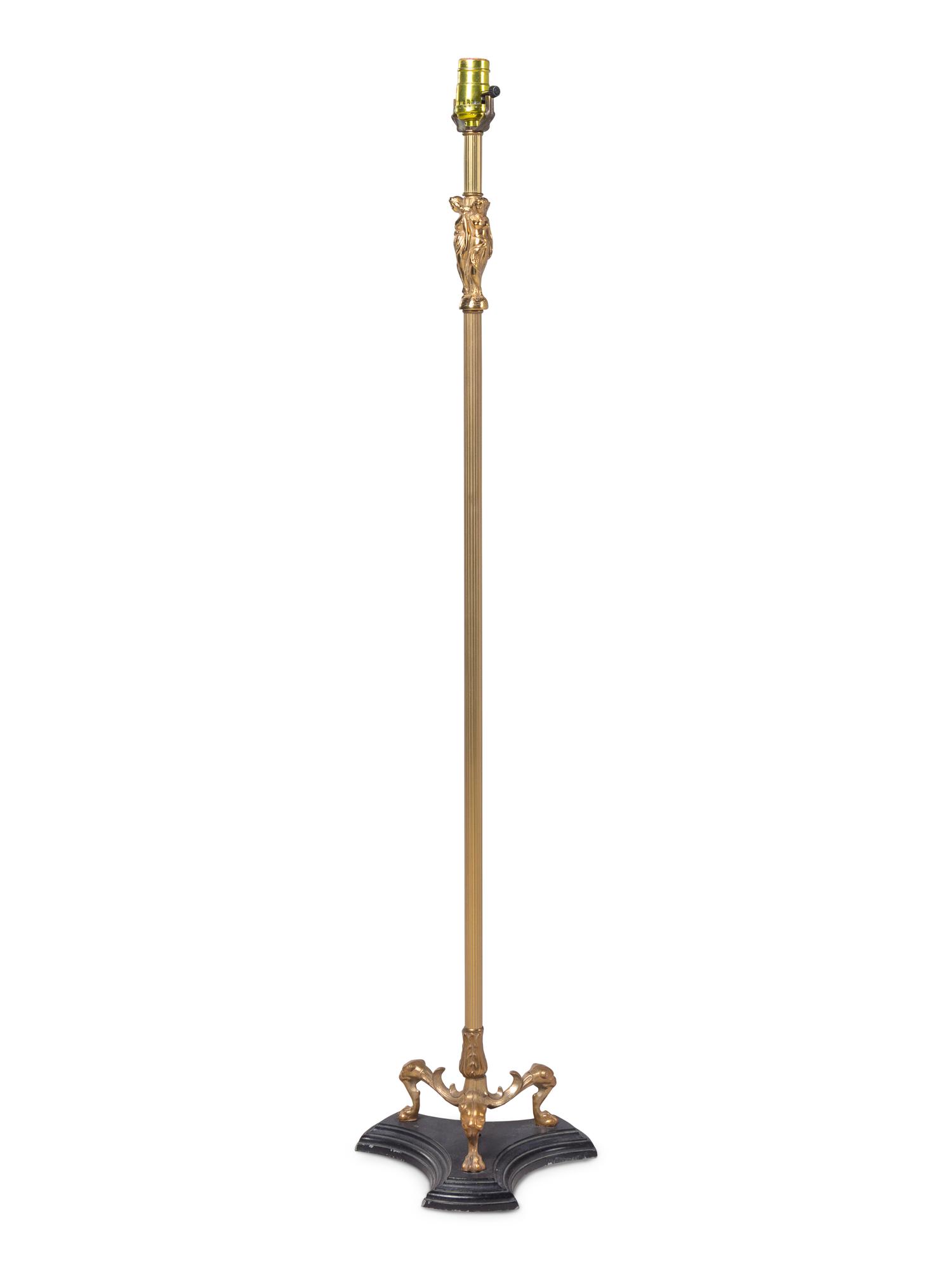 A Neoclassical Style Gilt Bronze Floor Lamp