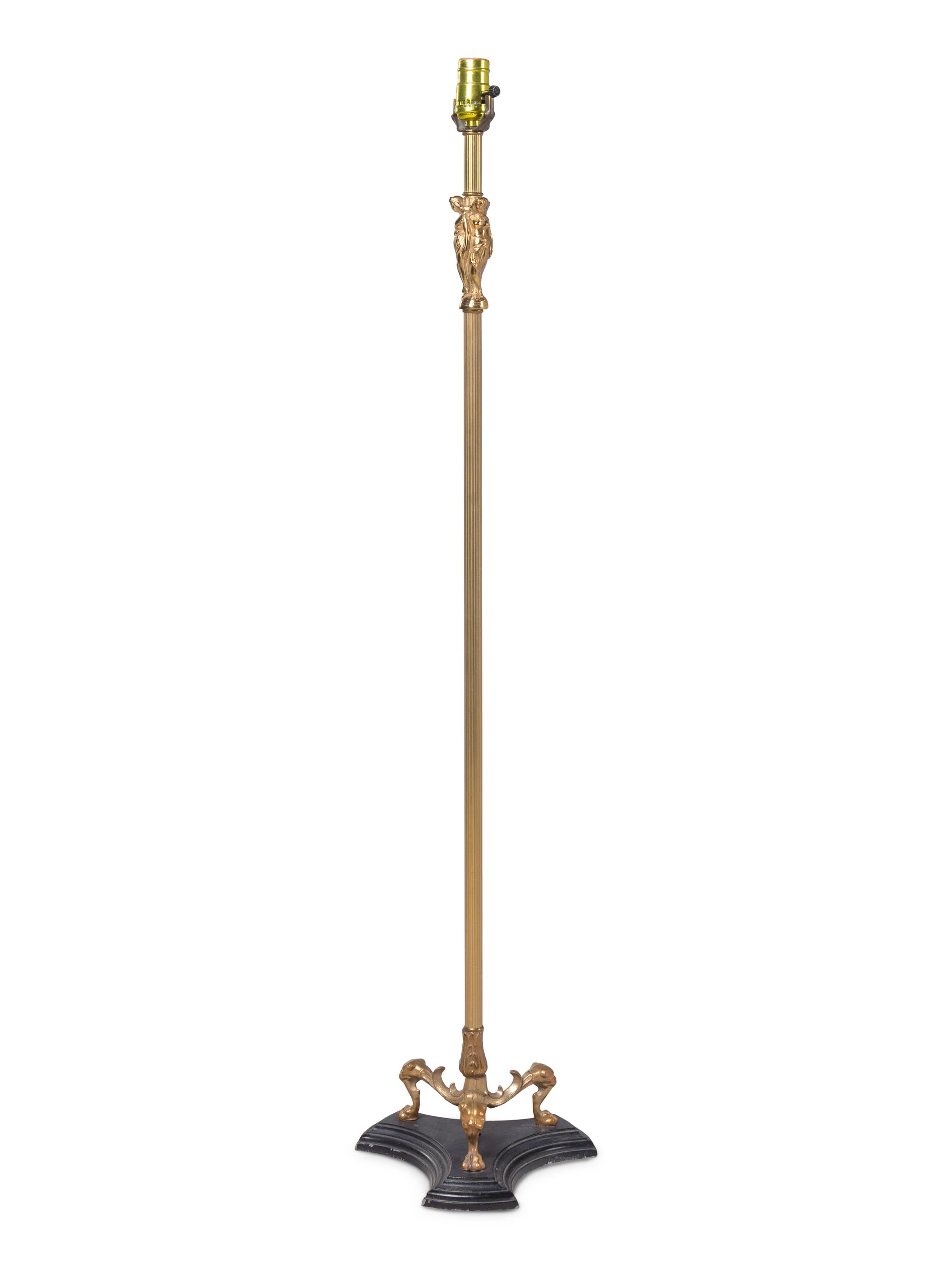 A Neoclassical Style Gilt Bronze Floor Lamp