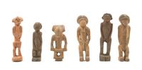 Six Chokwe Wood Figures Height of tallest 6 3/8 inches. — CONGO/NAMIBIA, FIRST QUARTER 20TH CENTURY