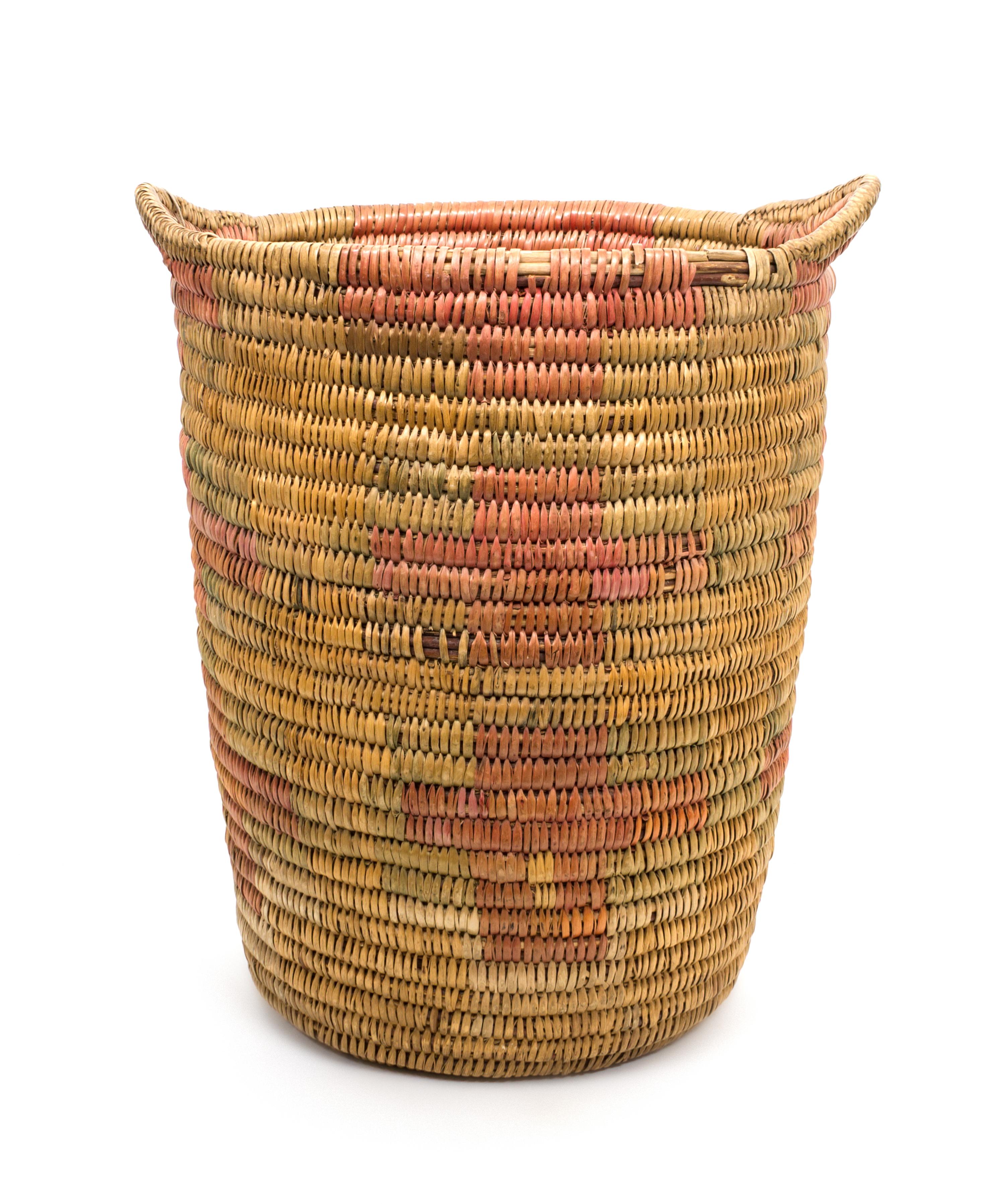 Three Jicarilla Apache Baskets Height of largest 15 x width 19 x depth 8 1/2 inches.