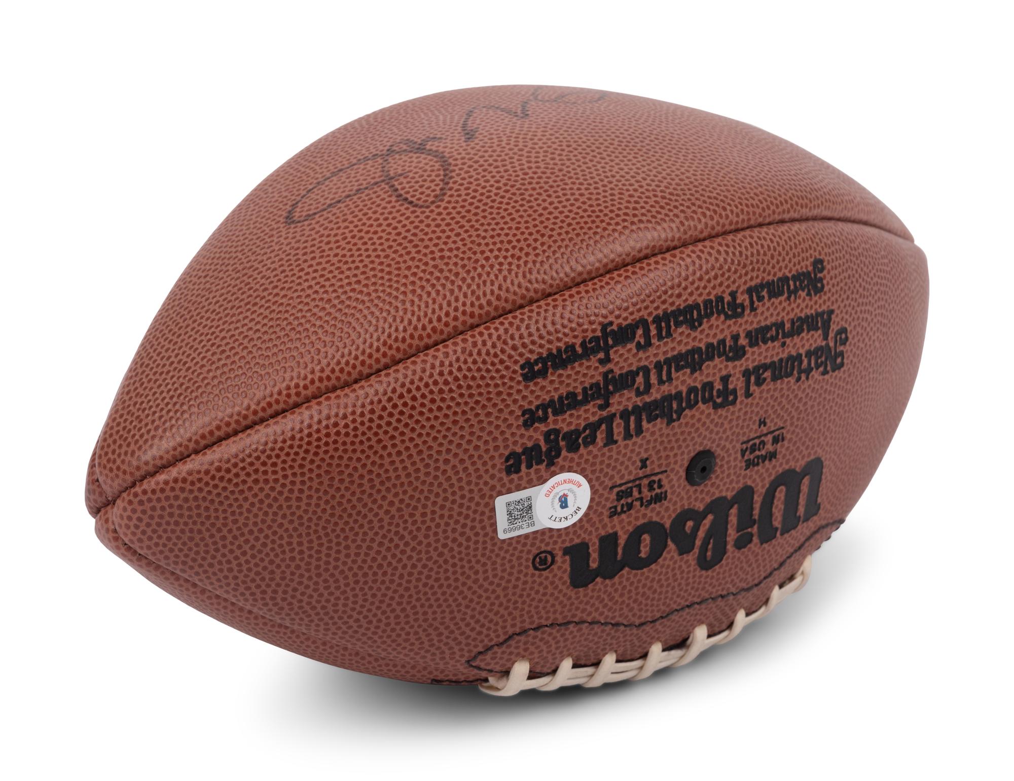 A Joe Montana Signed Autograph Football (Beckett Authentication Services BAS Certified and Upper Deck Authenticated),