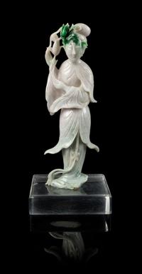 A Lavender and Green Jadeite Figure of a Beauty Height 10 1/4 inches. — LATE 19TH CENTURY