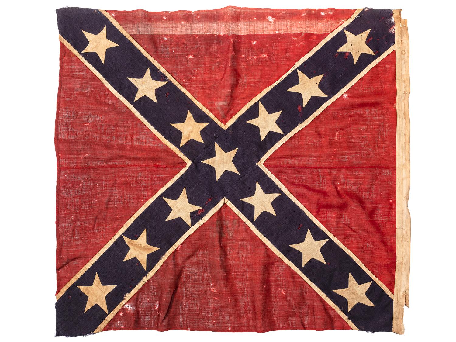 [CIVIL WAR]. Commemorative Confederate battle flag possibly made by CSA veteran Thomas Alexander Brander, Artillerist in the Virginia Artillery, Army of Northern Virginia, for 7th Virginia Cavalry Colonel Richard H. Dulany.