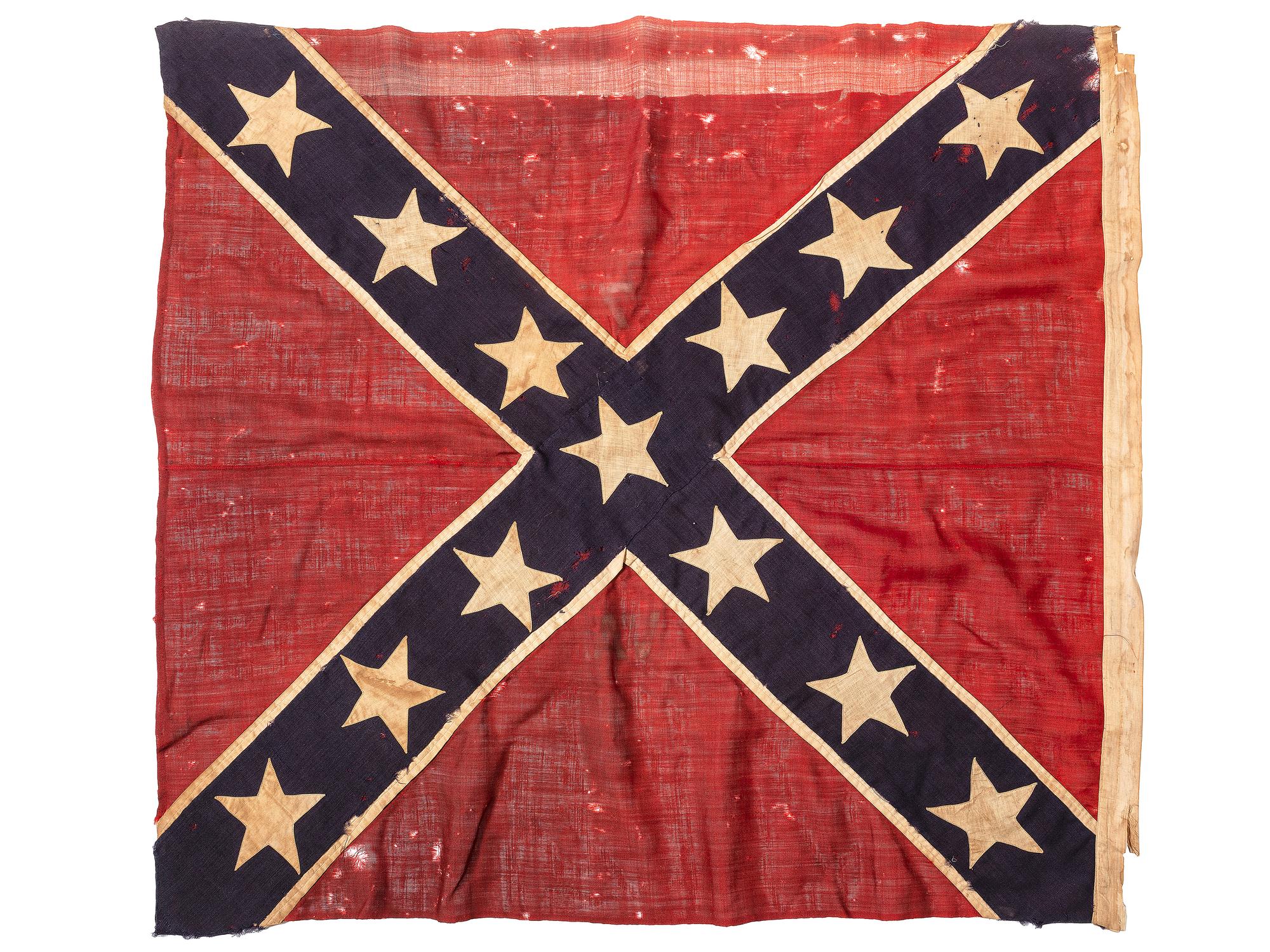[CIVIL WAR]. Commemorative Confederate battle flag possibly made by CSA veteran Thomas Alexander Brander, Artillerist in the Virginia Artillery, Army of Northern Virginia, for 7th Virginia Cavalry Colonel Richard H. Dulany.