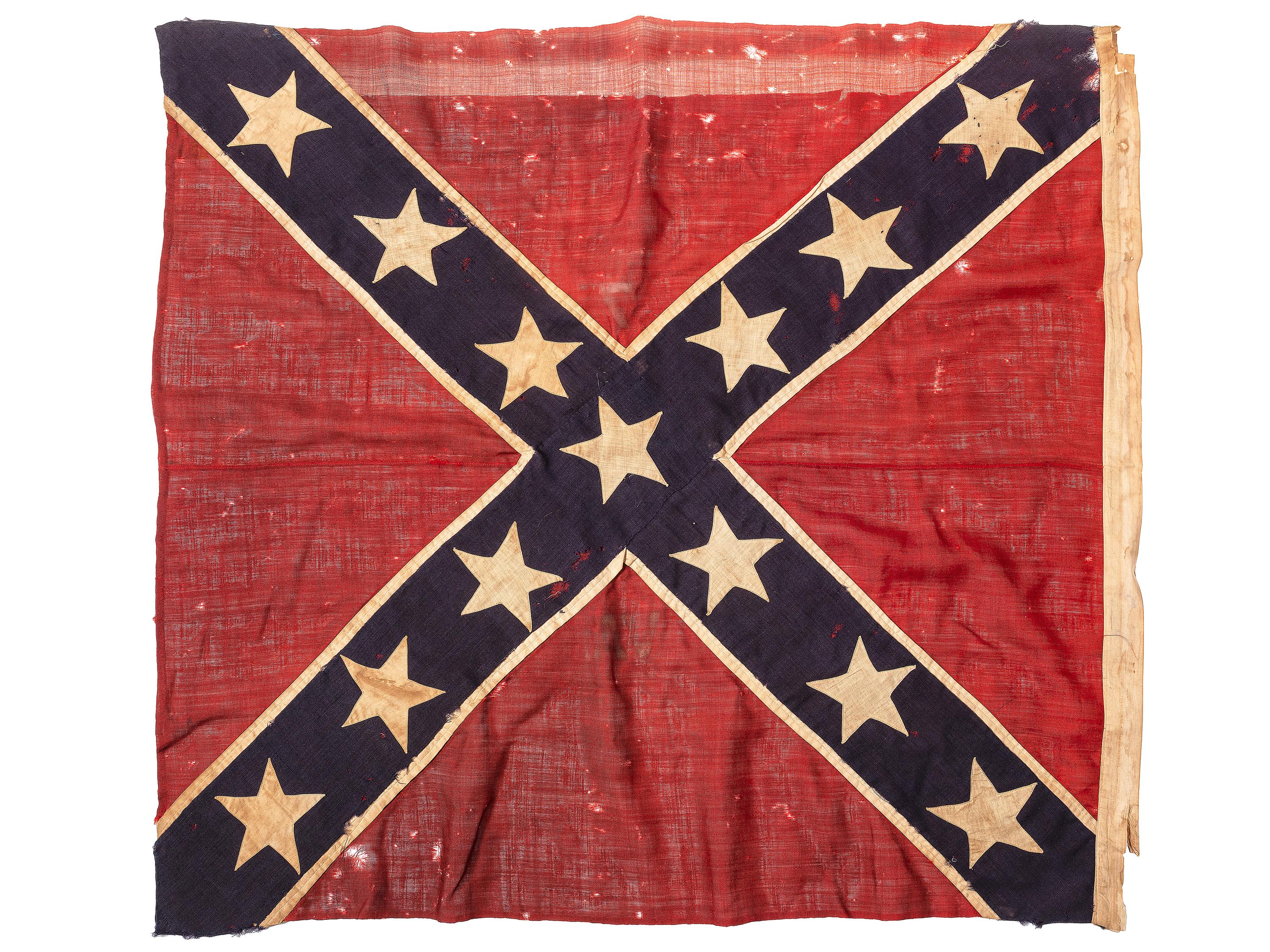 [CIVIL WAR]. Commemorative Confederate battle flag possibly made by CSA veteran Thomas Alexander Brander, Artillerist in the Virginia Artillery, Army of Northern Virginia, for 7th Virginia Cavalry Colonel Richard H. Dulany.