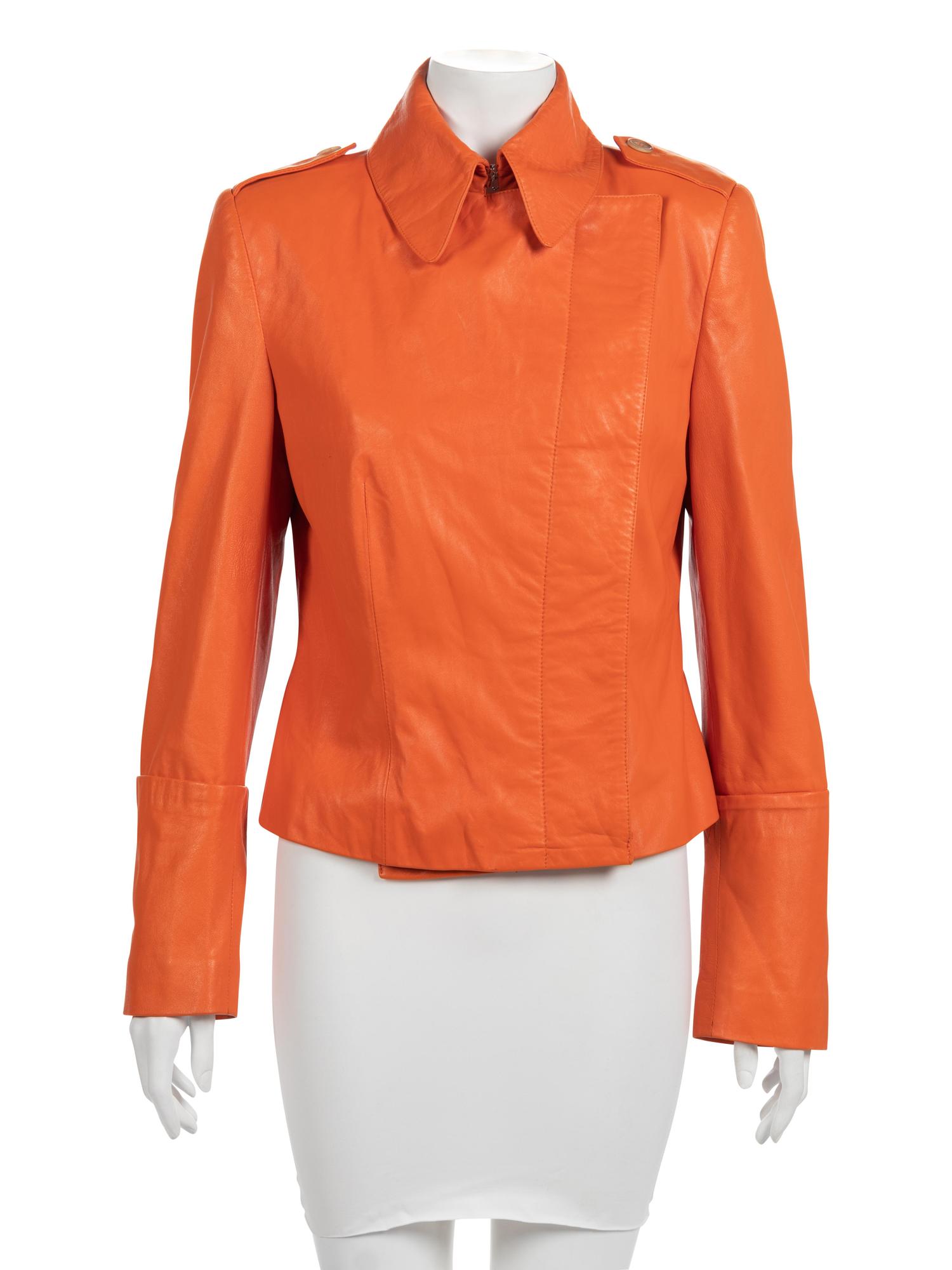 Alexander McQueen Orange Leather Jacket, 2000s