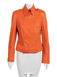 Alexander McQueen Orange Leather Jacket, 2000s