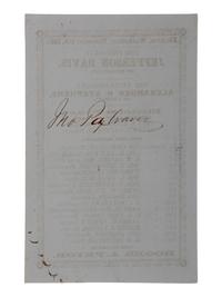 [CIVIL WAR - CONFEDERACY]. -- [DAVIS, Jefferson (1808-1889)]. 1861 Confederate Ticket from Virginia.