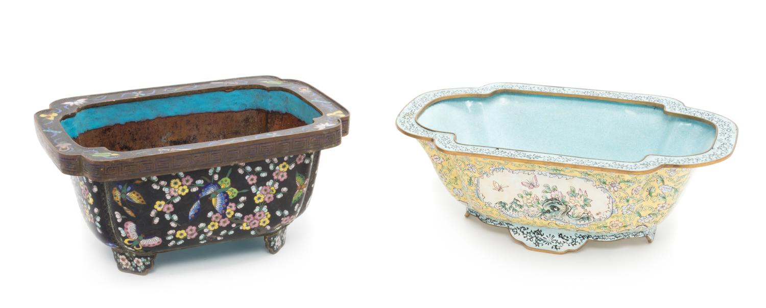 Two Japanese Metal Cachepots Diameter of largest 12 1/2 inches. — LATE 19TH-20TH CENTURY
