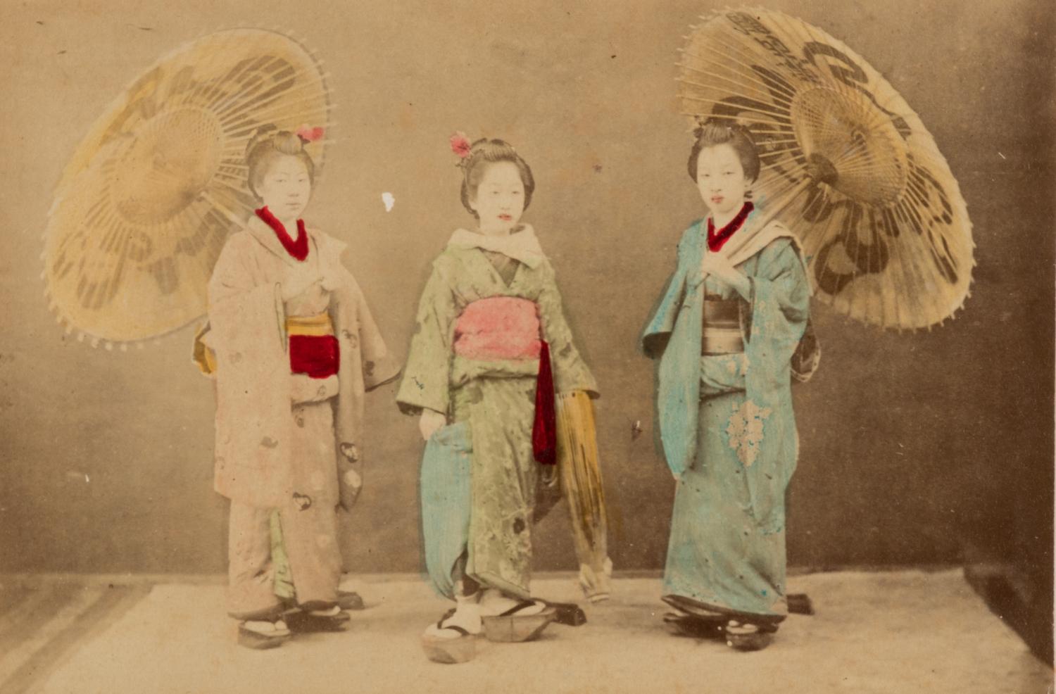 Four Japanese Hand Tinted Photographs