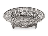 A Chinese Export Silver Tripod Dish