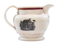 A Rare 'Harrison and Reform' Strawberry Lustre Campaign Pitcher