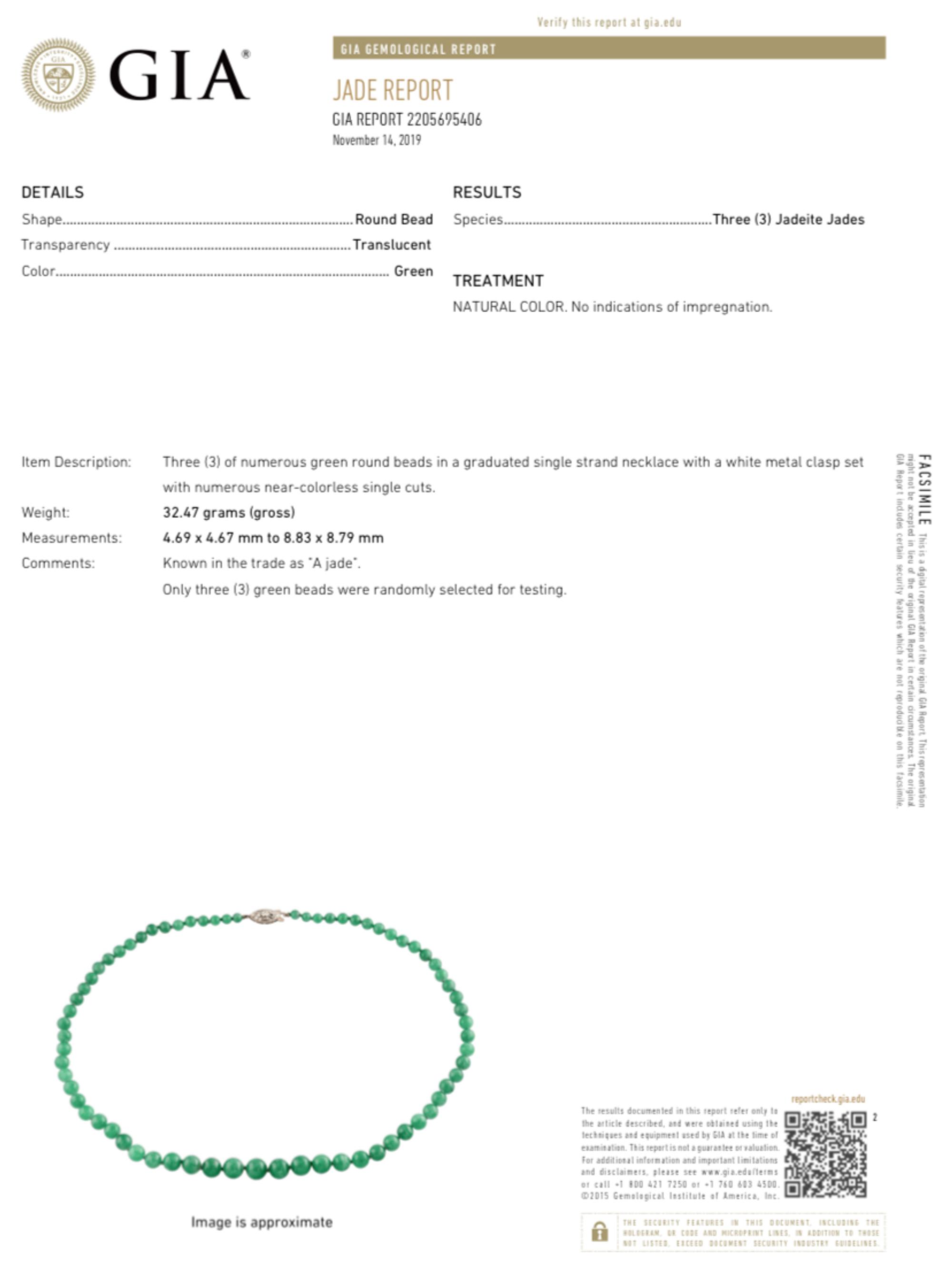 A Jadeite Bead and Diamond Necklace