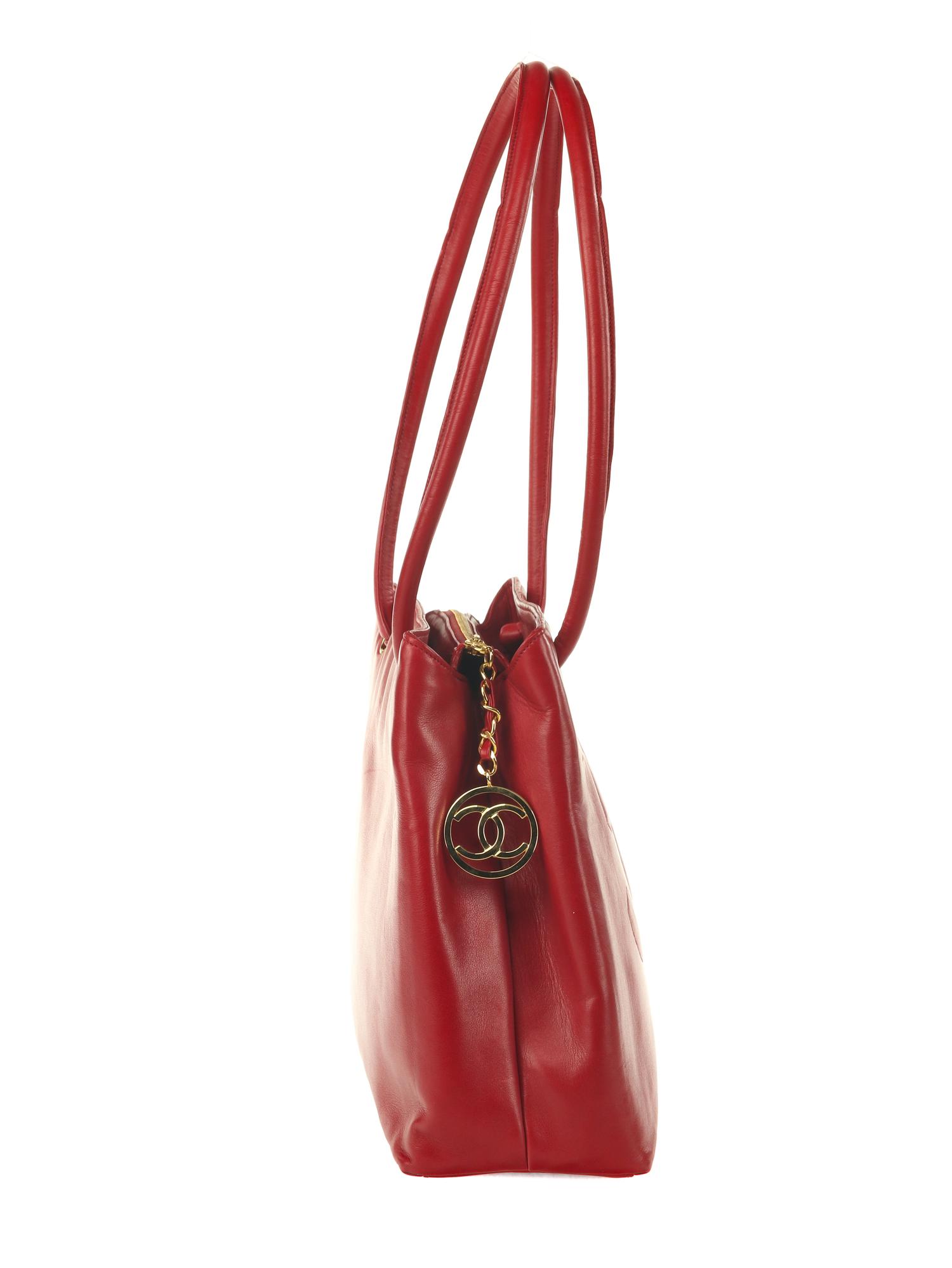 Chanel Leather Logo Tote