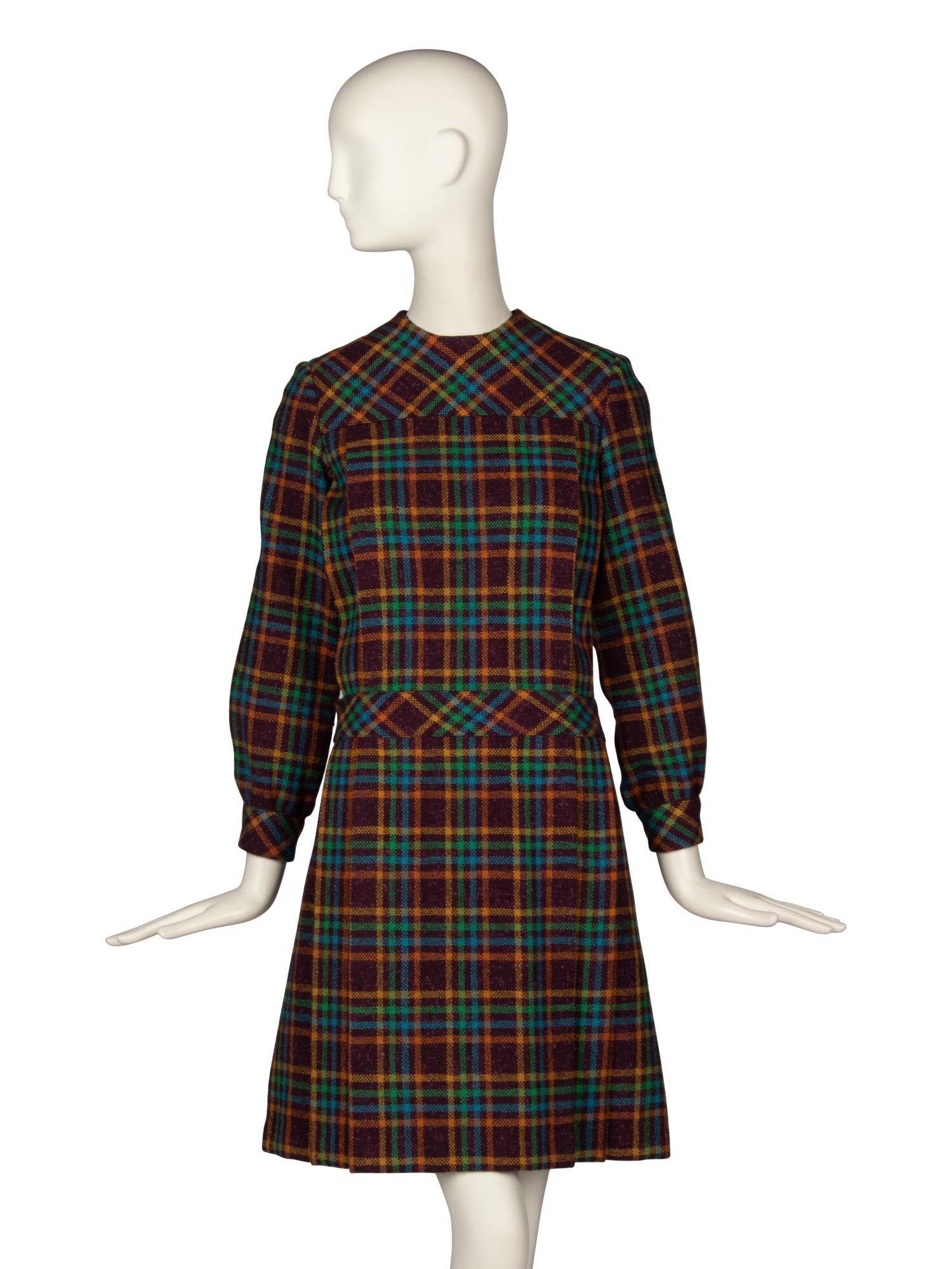 Christian Dior, Haute Couture Plaid Tweed Dress