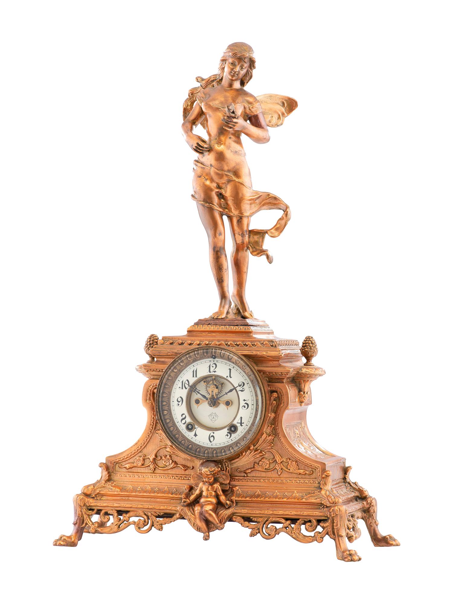 An Ansonia Figural Mantel Clock