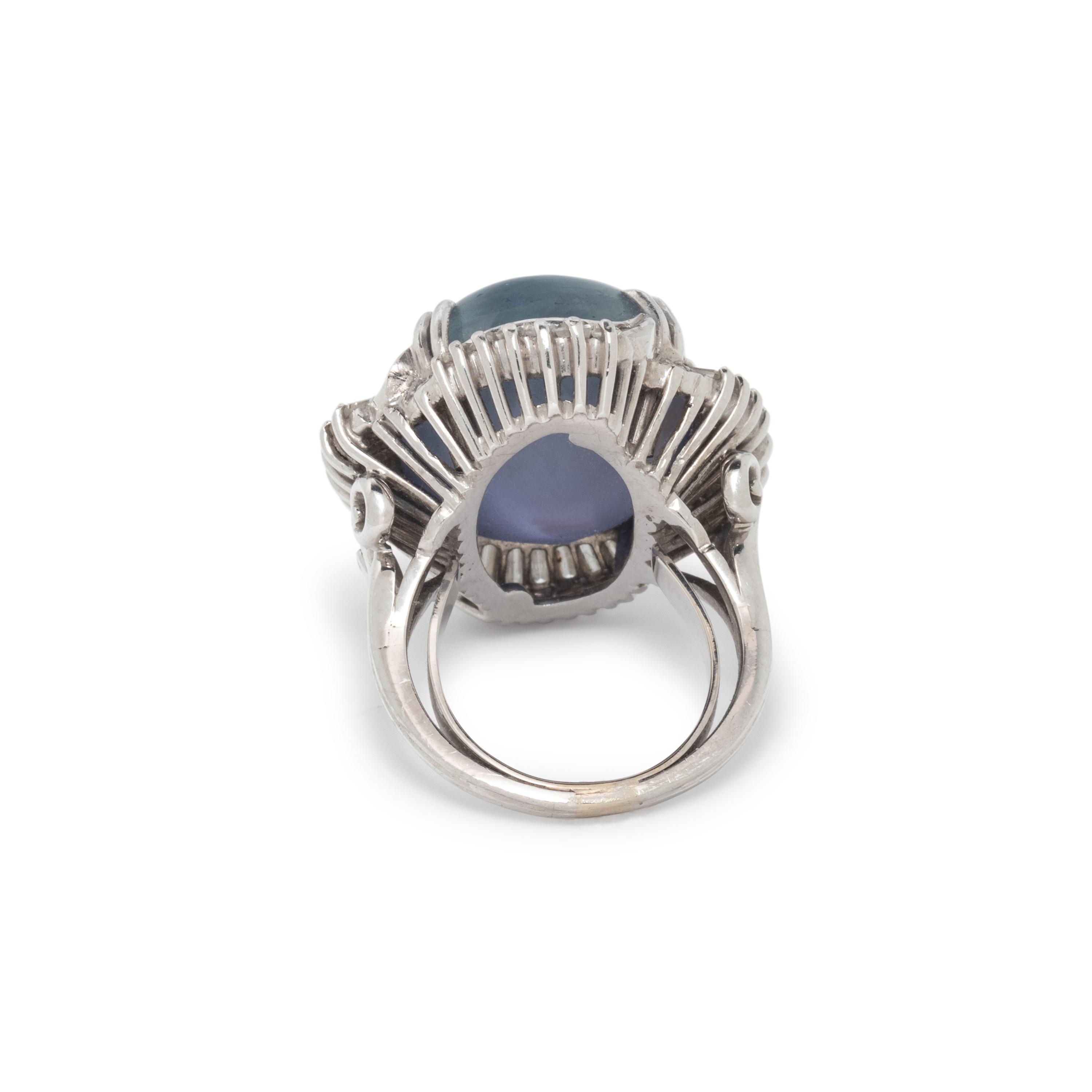 STAR SAPPHIRE AND DIAMOND RING
