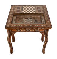 A Syrian Mother-of-Pearl and Bone Inlaid Games Table — 20TH CENTURY