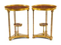 A Pair of Neoclassical Style Gilt Bronze Guéridons